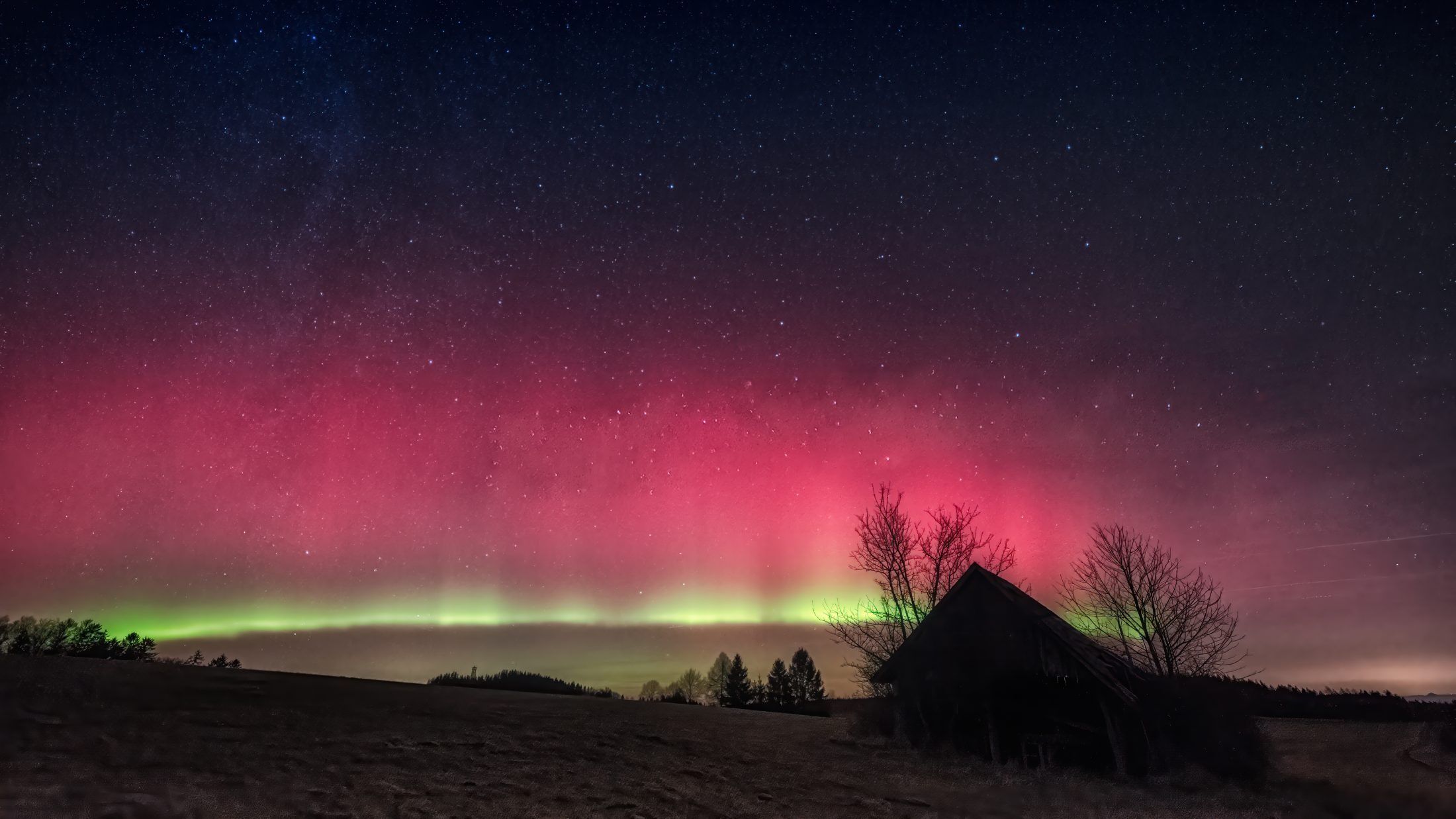 Red Aurora over Hünersedel, Black Forest