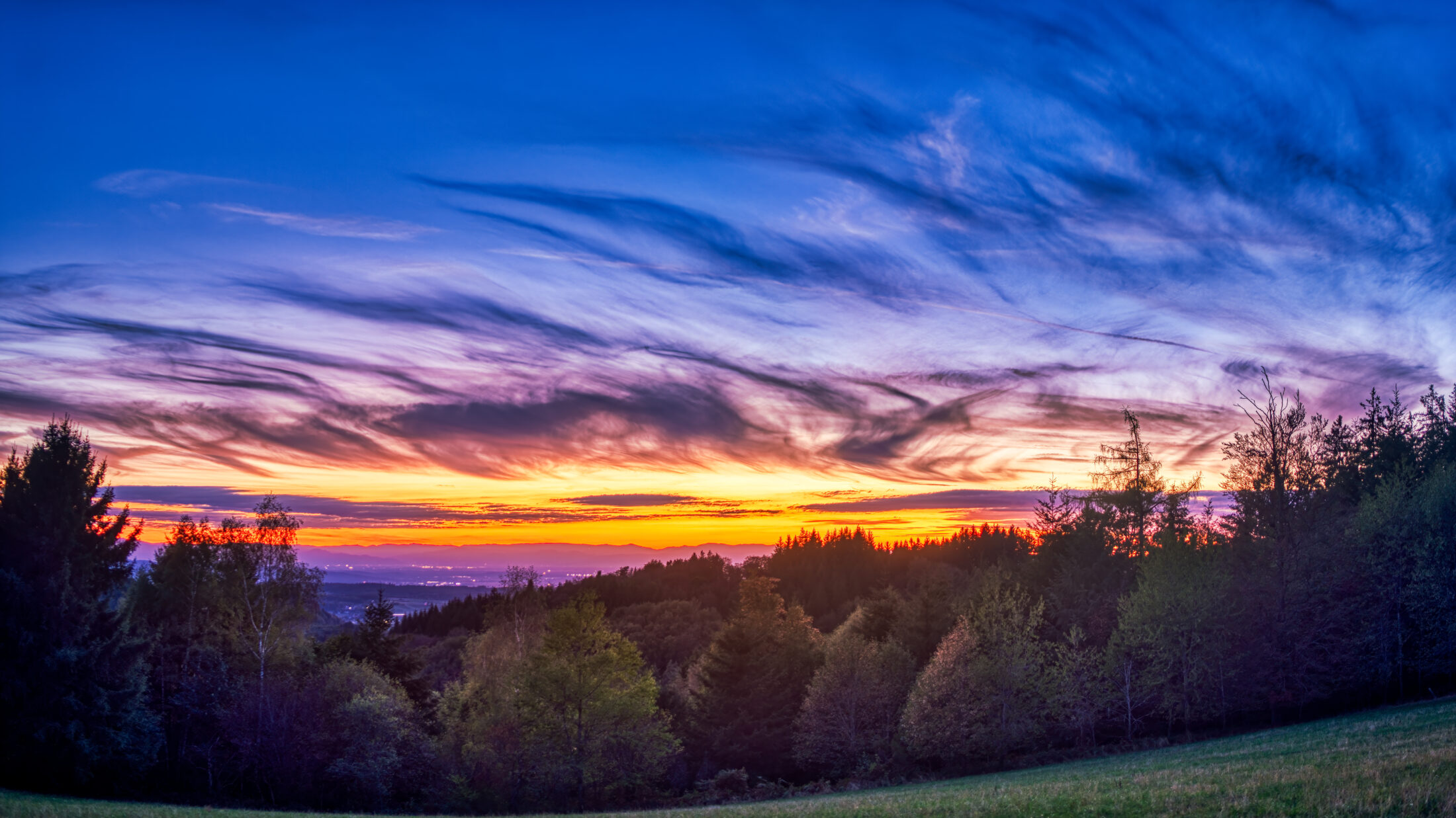 Sunset Over the Rhine Plain and the Vosges